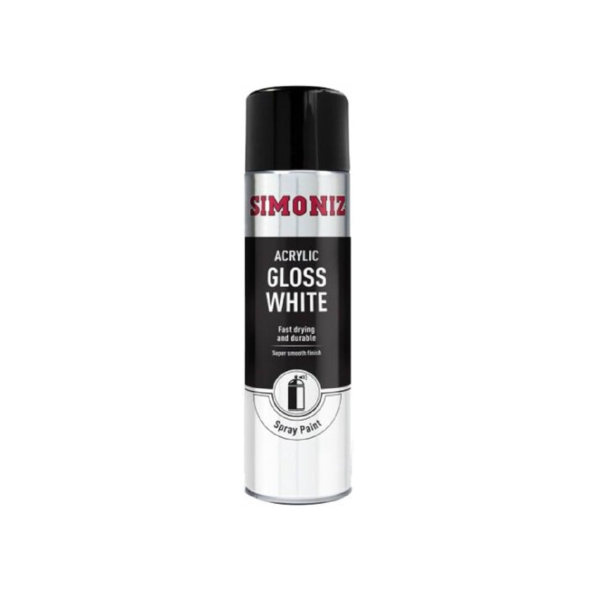 Peinture Acrylique en Spray Blanc Brillant Simoniz Aérosol 500 ml
