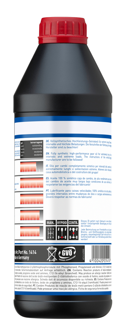 75W90 Fully Synthetic Gear Oil GL5 SAE 1 Litres