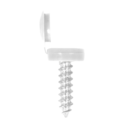 Number Plate Mounting Screws – White Fixings (Pack of 4)