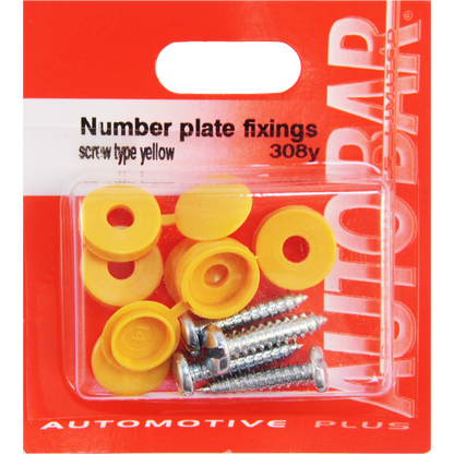 Number Plate Mounting Screws – White Fixings (Pack of 4)