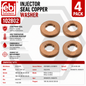 4 X FEBI Fuel Injector Seal Copper Washer Vauxhall Renault Citroen Peug 102802