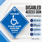 DISABLED PLEASE ALLOW ROOM FOR ACCESS - Window Suction Diamond Sign - CAR & VAN