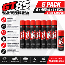 6 x GT85 Spray Lubricant -Penetrator Cleaner Water Displacer 460ml + FREE SAMPLE