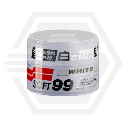Soft99 White Wax 350g With Pad - Deep Gloss Shine & Durable Paint Protection