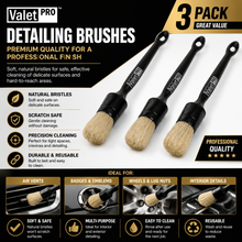 3 x Valet PRO Car Detailing / Wheel Cleaning Brush Large-  PREMIUM MADE IN ITALY
