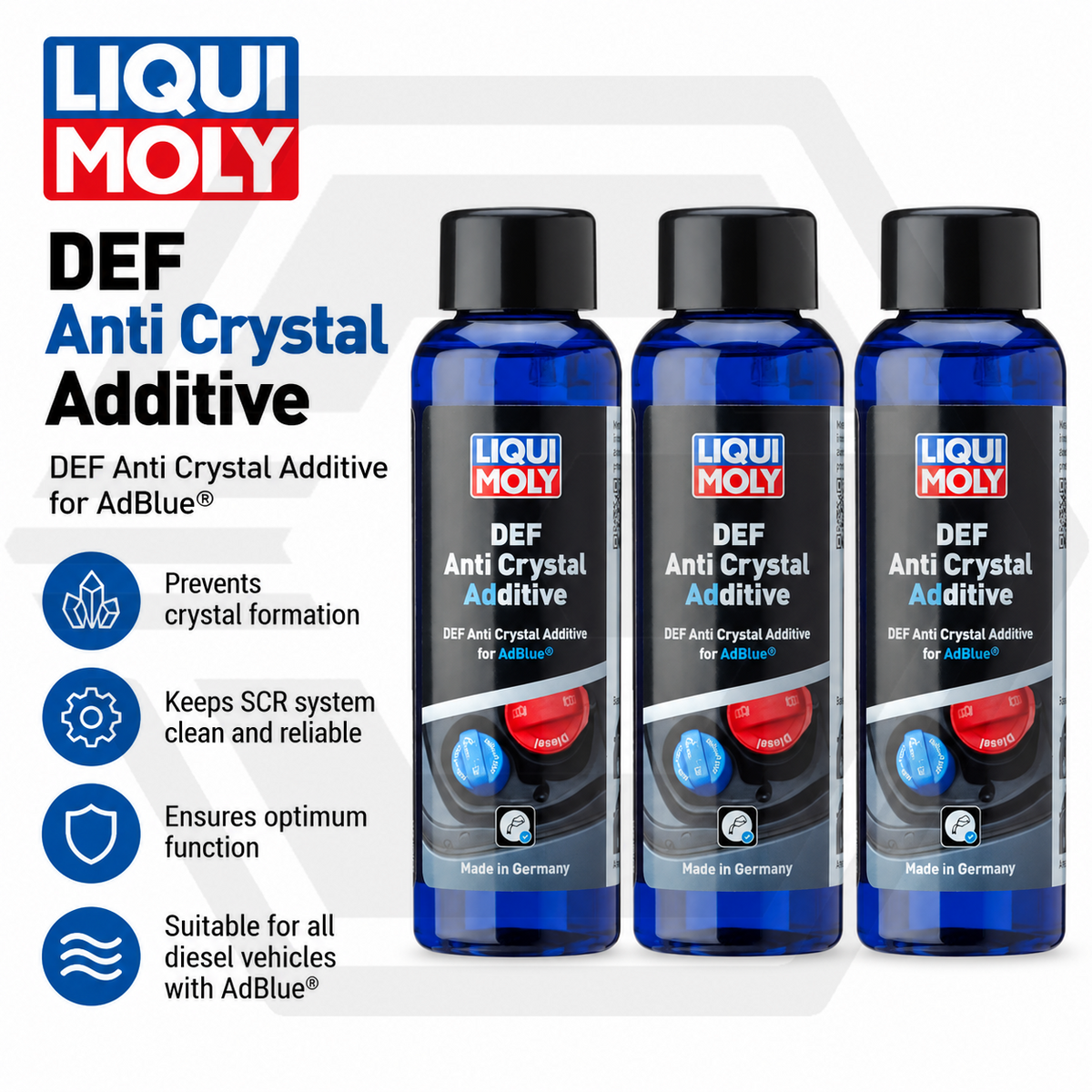 3 x Liqui Moly DEF Anti Crystal Additive 100ML - Reduces Deposits & Cleans 21801