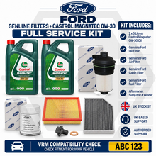 Genuine Ford TRANSIT FULL SERVICE KIT + CASTROL 0W30 OIL  2.0 EcoBlue FWD