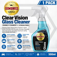 SIMONIZ Clear Vision Glass Cleaner 500ml Grease Remover Streak Free Finish