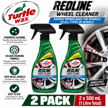 2 x Turtle Wax Redline Wheel Cleaner - Removes Dirt and Brake Dust 500ml