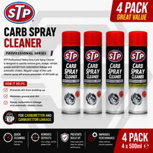 4 x STP Carb Cleaner Spray Carburettor Intake Spray Cleaner Professional 500ML