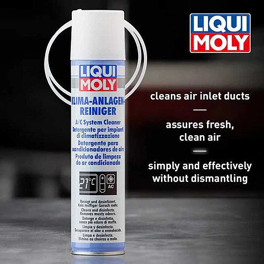 3 x Liqui-Moly A/C System Cleaner Spray 250ml Remove Bacteria & Mold With Straw