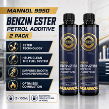 2 X MANNOL BENZIN ESTER PETROL ADDITIVE - IMPROVES FUEL ECON & PROTECTS SYSTEM