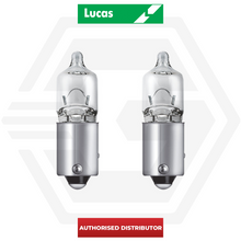 2 x LUCAS LLB434 CAR SIDELIGHT BULBS - BAX9S 12V 6W H6W - CLEAR HALOGEN NEW
