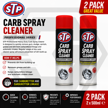 2 x STP Carb Cleaner Spray Carburettor Intake Spray Cleaner Professional 500ML