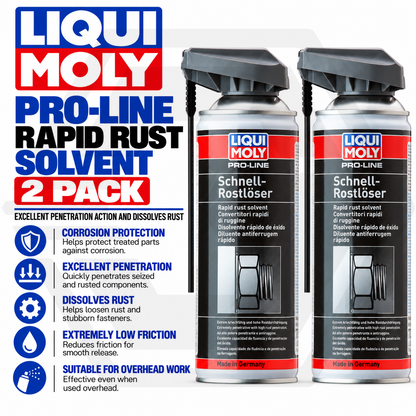 2 x Liqui Moly Pro-Line Rapid Rust Solvent 400ml Aerosol Dissolves Rust and Dirt