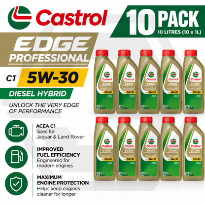 CASTROL EDGE Professional 5W30 C1 Engine Oil 10L ACEA C1 Fits Jaguar Land Rover