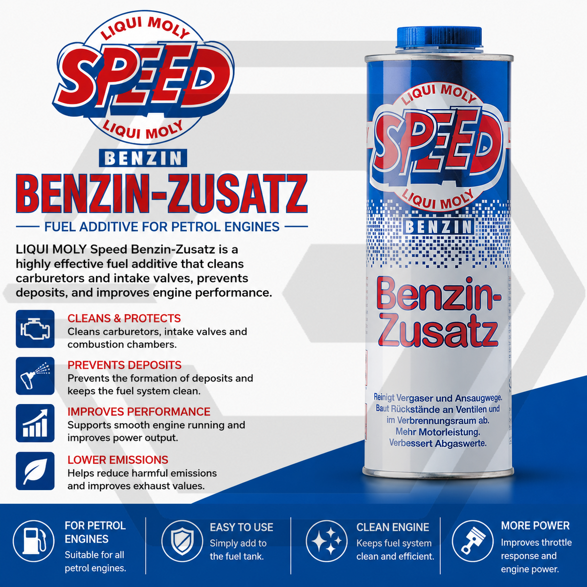 LIQUI MOLY Petrol Speed Additive 1L - BENZIN-ZUSATZ - Clean, Protect, Economical