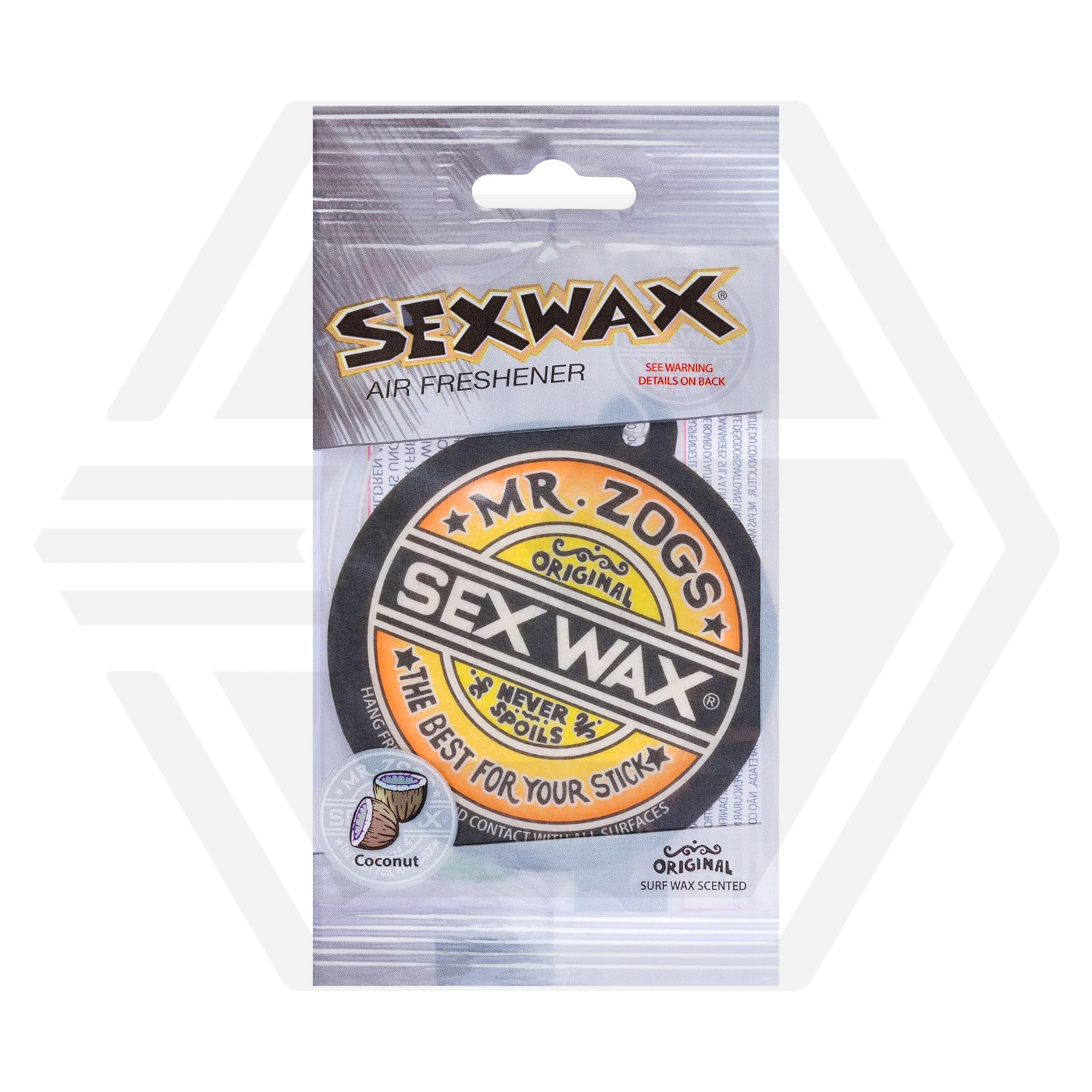MR ZOGS SEX WAX AIR FRESHENER - COCONUT SCENT - CAR, VAN, HOME, CAMPER & MORE