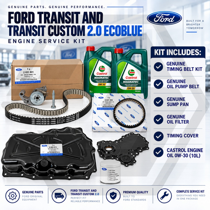 GENUINE Timing Belt Kit with Sump+ 10L OIL & Filter For FORD TRANSIT 2.0 ECOBLUE