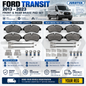 FORD TRANSIT 2.0 ECOBLUE 2013-2023 - FRONT & REAR BRAKE PADS + SENSORS KIT