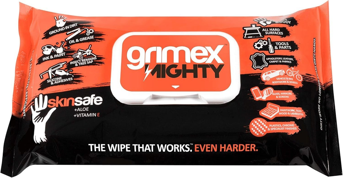 Grimex Mighty Disposable Wipes XXL+ Size - Pack of 40 - 40x25cm - Skin Safe