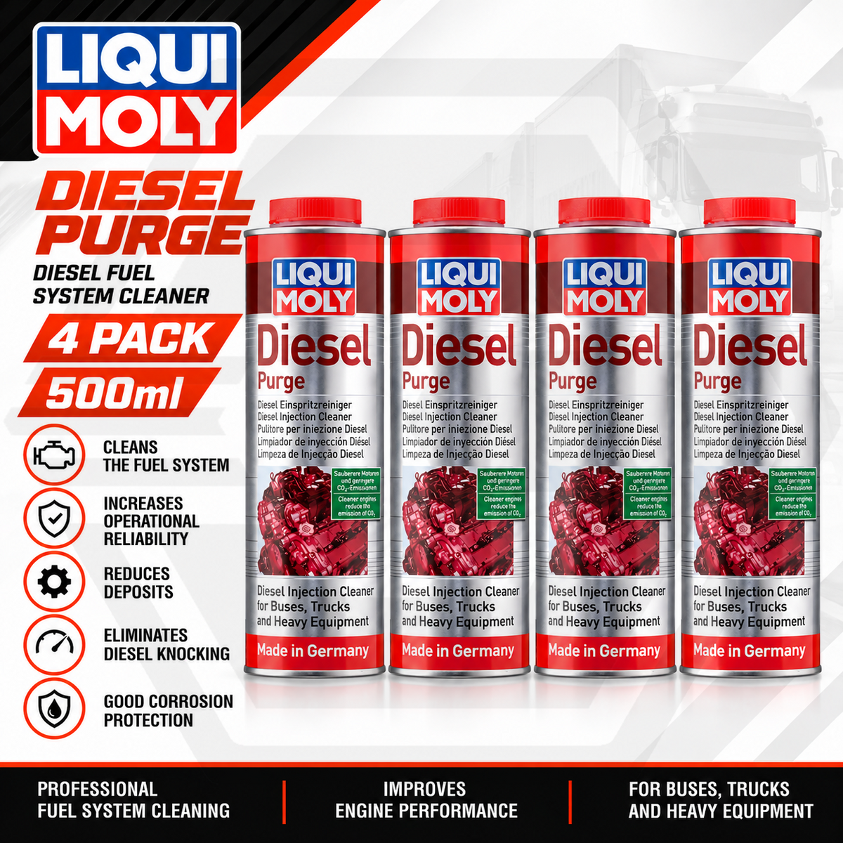 4 x Liqui Moly Diesel Purge 500ml - Injector Cleaner Fuel System Treatment 1811