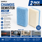 Twin Pack Car Windscreen Demister Pads 2-in-1 Chamois & Microfibre Reusable