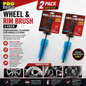 2x SUPERIOR CONICAL ALLOY WHEEL BRUSH - EXTRA LONG - SOFTER BRISTLES - DETAILING