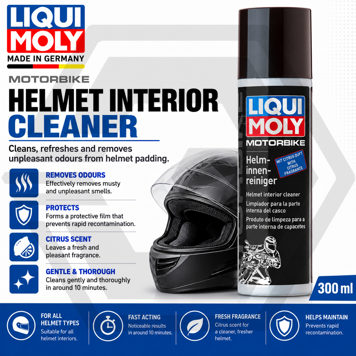 Liqui Moly Motorcycle Motorbike Helmet Interior Odour Cleaner - 300ml