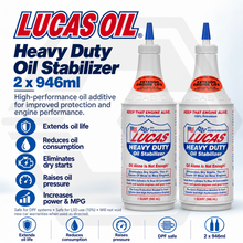 2 x Lucas Heavy Duty Oil Stabilizer Restore Engine Oil Gearbox Treatment 946mL