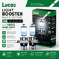 LUCAS H4 Bulbs LIGHTBOOSTER 180% Brighter Upgrade Headlight Headlamp 12v TWIN PK