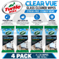 4 x Turtle Wax ClearVue Glass Cleaner Wipes Quick & Easy Streak Free Glass Wipes
