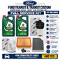 Genuine Ford TRANSIT FULL SERVICE KIT + CASTROL 0W30 OIL  2.0 EcoBlue RWD/AWD