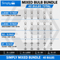 10 X EACH SIMPLY 380 - 382 - 501 - H7 BULBS ASSORTED - HEADLIGHT, SIDELIGHT