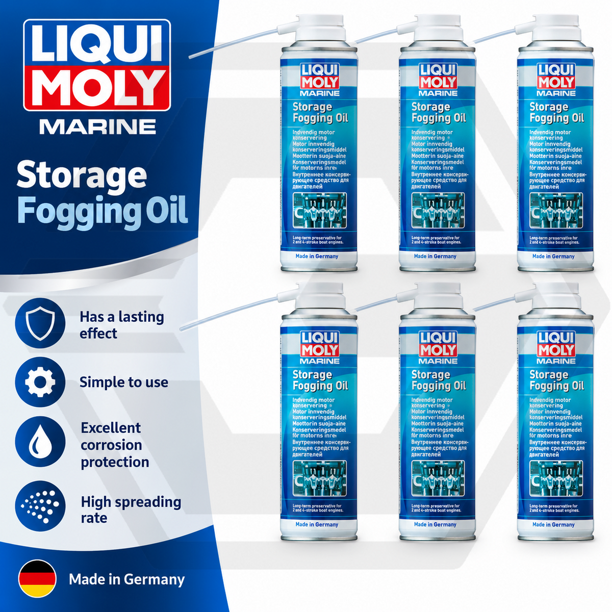 6 x Liqui Moly Marine Storage Fogging Oil Spray 300ml - Long Protection - 25033