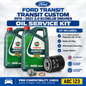 OE FORD TRANSIT 2016-2021 2.0L ECOBLUE Mahle Oil Service Kit + Castrol 0W30