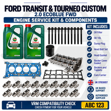 FORD TRANSIT 2.0 ECOBLUE - Oil Filter & 10L Oil + CAM Carrier Engine Rebuilt Kit