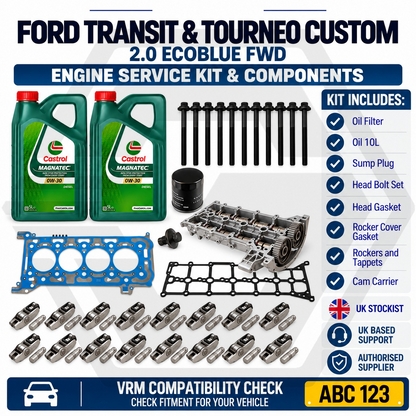 FORD TRANSIT 2.0 ECOBLUE - Oil Filter & 10L Oil + CAM Carrier Engine Rebuilt Kit