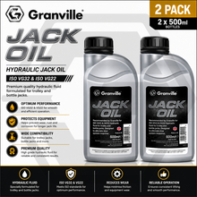 2 x GRANVILLE Hydraulic Jack Oil Fluid Trolley Bottle Compression Fluid - 500ml