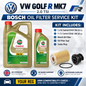 VW Golf R GTI MK7 2.0  BOSCH Oil Filter Service Kit + 6L Castrol 5W30 Engine Oil