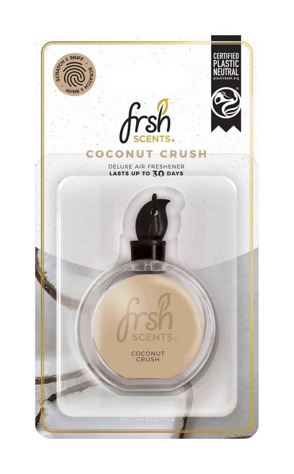 COCONUT CRUSH Car Air Freshener Hanging Scent - Luxury Bottle Fragrance