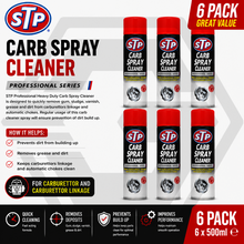 6 x STP Carb Cleaner Spray Carburettor Intake Spray Cleaner Professional 500ML
