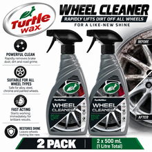 2 x Turtle Wax Wheel Cleaner Restores Instant Alloy Shine Clear Brake Dust 500ml