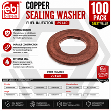 100 FEBI COPPER Sealing Washer Fuel Injector Heat Shield 29140 - MERCEDES DIESEL