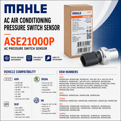 MAHLE A/C Air Conditioning Pressure Switch ASE21000P - 4F0959126A 4F0959126B