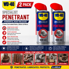 2 x WD-40 Specialist Penetrant Spray - Professional-Grade Lubrication Fast Act