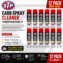 12 x STP Carb Cleaner Spray Carburettor Intake Spray Cleaner Professional 500ML