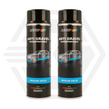 2 x MOTIP BLACK STONE CHIP ANTI GRAVEL AEROSOL SPRAY PAINT OVERSPRAYABLE