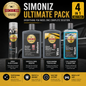 SIMONIZ DETAILING 4 PACK - Shampoo Snow Foam, Scratch Swirl Remover, Glass Clean