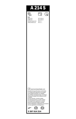 A214S Aerotwin Wiper Blade set 750/750mm for Ford Tourneo Connect Transit Connect